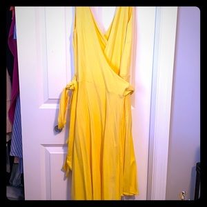 Yellow VS wrap dress